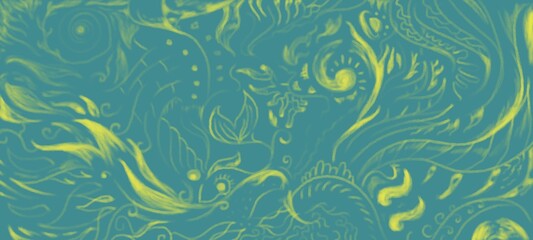 illustration of yellow background paint in banner size