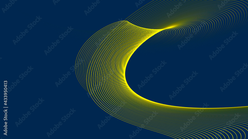 Poster Abstract background with a dinamic wave. Big data. Network connection structure. 3D rendering.