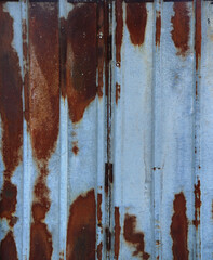 long silver rusty metal sheet plank with rust - industrial dirty background in vertical