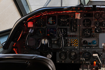 Aircraft Cockpit of an old Airplanes - Vintage 