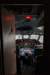 Aircraft Cockpit of an old Airplanes - Vintage 