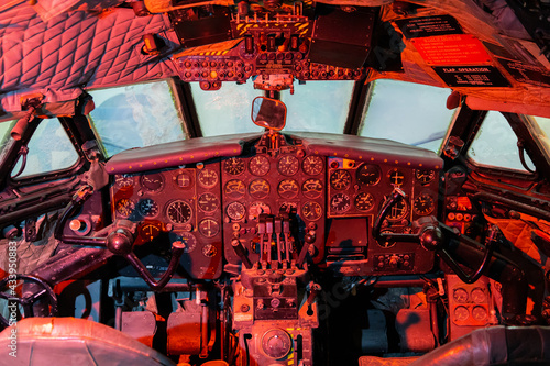 Aircraft Cockpit Of An Old Airplanes Vintage Wall Mural Wallpaper Murals Khalid