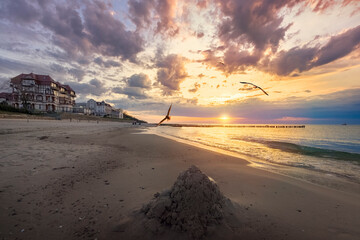 Sonnenuntergang im Ostseebad Kühlungsborn, Mecklenburg-Vorpommern, Deutschland