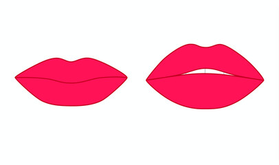 Lips icons shape set. Vector illustration isolated