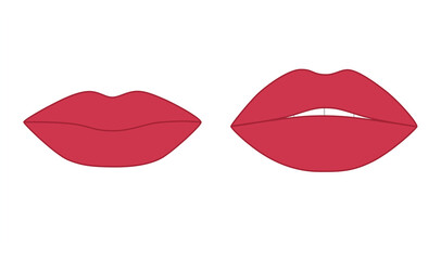 Lips icons shape set. 