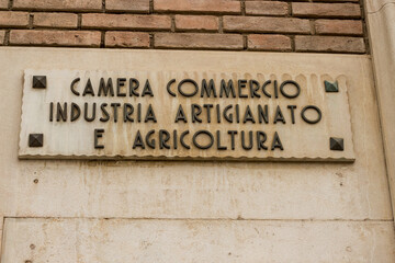 Italian Chamber of Commerce, Industry, Agriculture and Handicraft (Italian: Chamber of Commerce, Industry, Handicraft and Agriculture, CCIAA) - obrazy, fototapety, plakaty