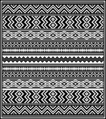 Ethnic geometric blanket. American Indian style. Black and white colors.
