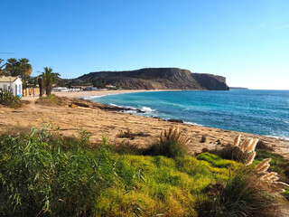Obraz premium Beautiful Praia da Luz near Lagos at the Algarve coast of Portugal