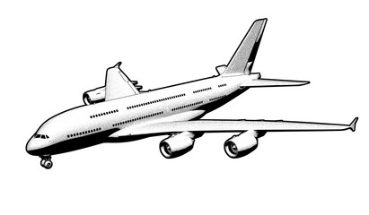 Sketch Illustration of a Modern Airliner.