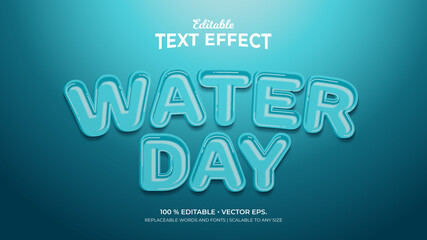 Water Day 3d Transparent Editable Text Effects Template