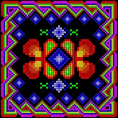 huichol mexican art background illustration sticker in vector format