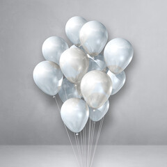 Balloons bunch on a white wall background