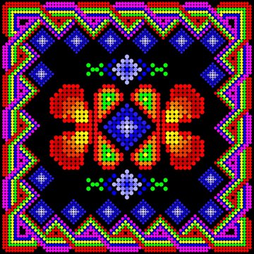 huichol mexican art background illustration sticker in vector format