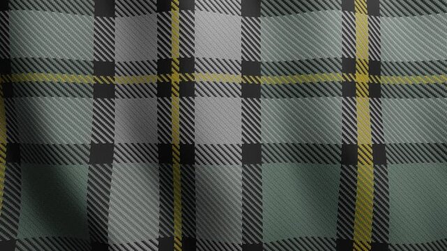 Classic tartan of canadian territory Cape Breton Island. 3d waving fabric texture
