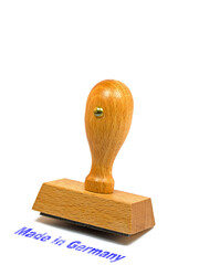 Holzstempel mit der Aufschrift 