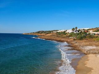Beautiful Praia da Luz near Lagos at the Algarve coast of Portugal