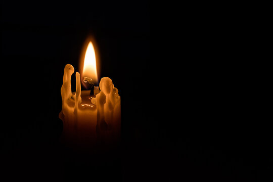 Candle In The Dark Stock Photo - Download Image Now - Candle, Wax