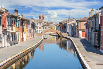 
Comacchio, Italy - often compared to Venice for the canals and the architecture, Comacchio displays one of the most characteristic old towns in Emilia Romagna