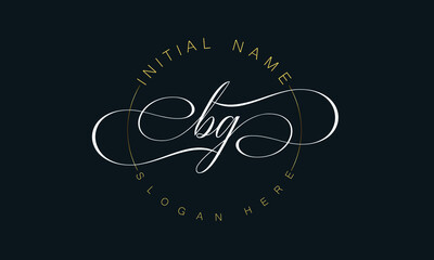 
BG/GB cursive letter stylish luxury logo in golden and white color, BG/GB letter logo design, BG/GB Business abstract vector logo monogram template with thumbnails.
