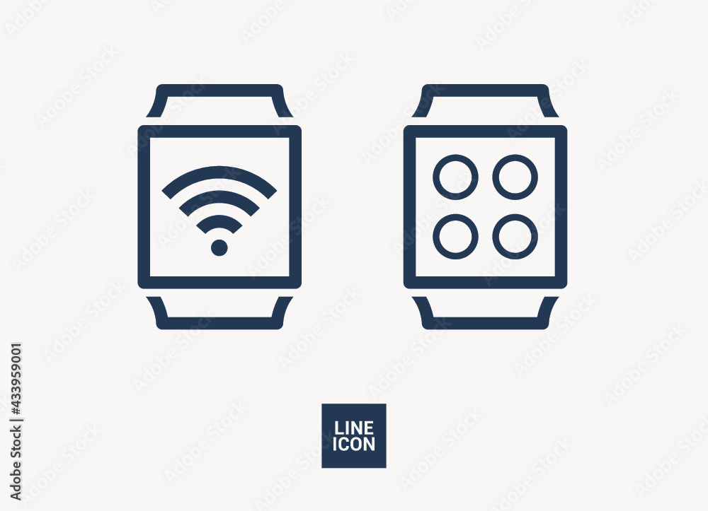 Poster smart watch isolated minimal single flat icon. gadget line vector icon for websites and mobile minim