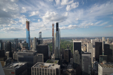 city skyscrapers and central park view
