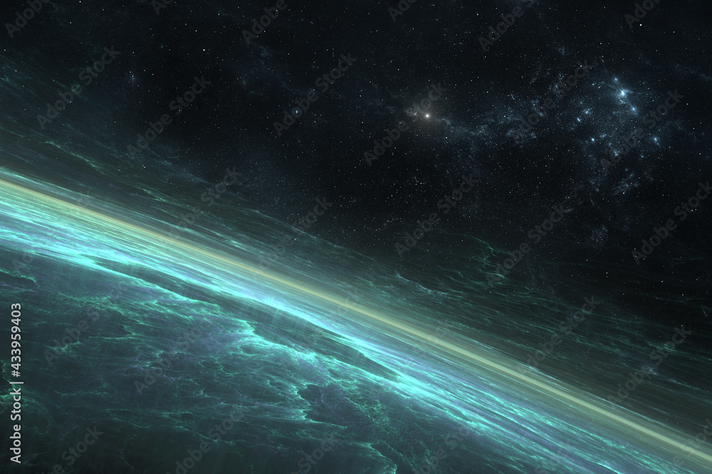 Wall mural horizon of a distant alien world fds