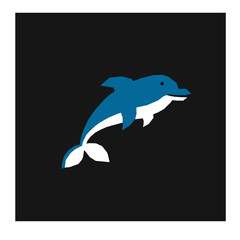 Dolphin polygon vector, template, icon, image, infographic, minimal, logotype, symbol, sign, poster, sticker, t-shirt graphic design.