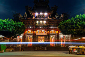 Long exposure photo of a temple in Kaohsiung, Taiwan