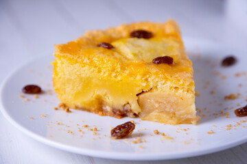 Breton cake with apple. Traditional english recipe.