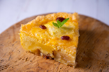 Breton cake with apple. Traditional english recipe.
