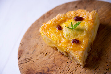 Breton cake with apple. Traditional english recipe.