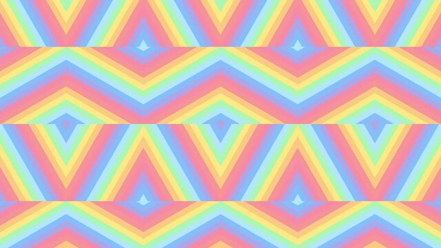 Abstract geometric rainbow pattern in mosaic seamless loop animation. Minimal motion graphics background