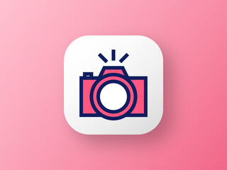 Camera vector icon design. Perfect for logo, website, presentation, application, social media, and more. Icon design duotone style.