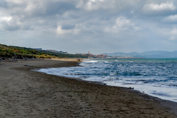 Seascape of Marina di Donoratico beach Tuscany Italy