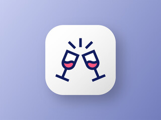 Illustration vector of cheers icon design with duotone style. Perfect for logo, website, presentation, application, social media, and more. Icon design duotone style.