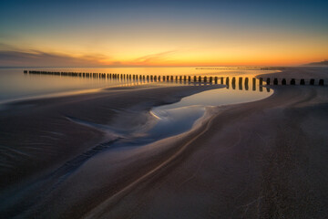 View of the beach on the Baltic Sea, Chałupy, Hel peninsula, Poland