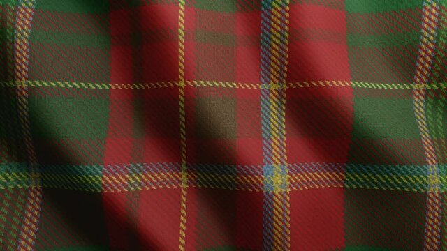 Classic tartan of canadian territory New Brunswick. 3d waving fabric texture