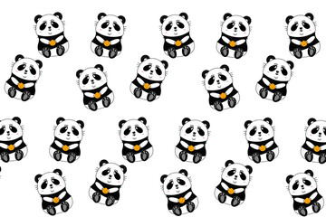 Fototapeta premium Cute background with pandas, an abstract solution for vector paintings.