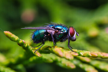 Nahaufnahme einer Schmeissfliege 