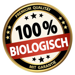 round business button - 100% biological (german)