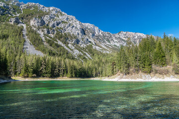 Green Lake ( Grüner See ), Styria, Austria, temporary lake with meltwater in Austria
 - obrazy, fototapety, plakaty