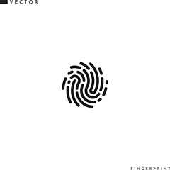 Human fingerprint icon. Isolated fingerprint on white background