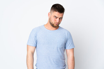 Obraz premium Russian handsome man over isolated background with sad expression