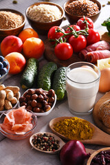 Assorted organic food products on the table