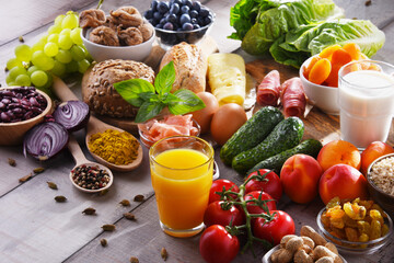 Assorted organic food products on the table