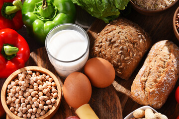 Assorted organic food products on the table