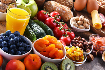 Assorted organic food products on the table