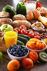 Assorted organic food products on the table