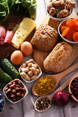 Assorted organic food products on the table