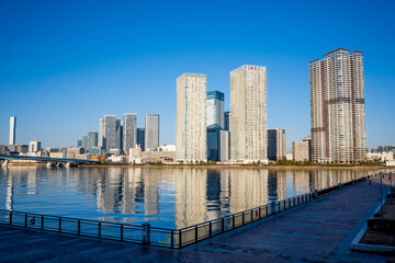 オリンピック開催準備が進む、東京のお台場の風景